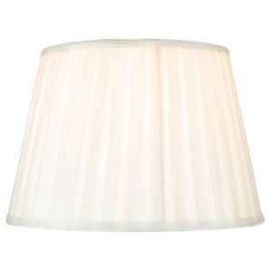 Traditional Classic Cream Faux Silk Pleated Inner Lined Lamp Shade - 14"