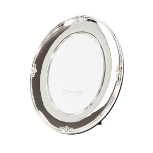 Traditional Oval Silver Plated 5" x 7" Single Picture Frame Lacquer Coated