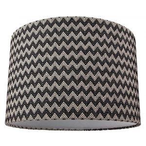 Modern Trendy Zig Zag Chevron Effect Black and White Cotton Shade