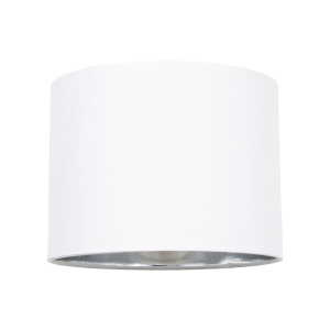 Modern White Cotton Fabric Small 8" Lamp Shade with Shiny Silver Inner