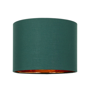 Modern Forest Green Cotton Fabric Small 8" Lamp Shade with Shiny Copper Inner