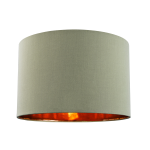 Contemporary Olive Cotton 10" Table/Pendant Lampshade with Shiny Copper Inner