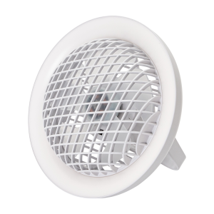 White Rechargeable 3 Speed Desk Fan with LED Dimmable Ring Light