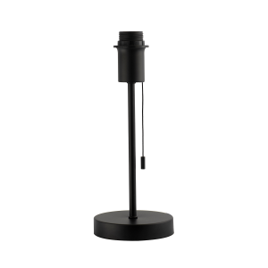 Traditional and Classic Table Lamp Base in Matte Black with Pull Cord Switch