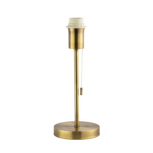 Traditional and Classic Table Lamp Base in Antique Brass with Pull Cord Switch