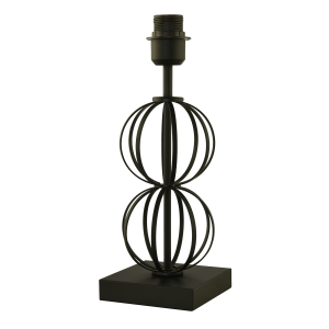 Traditional Classic Black Table Lamp Base with Curving Wire Spheres