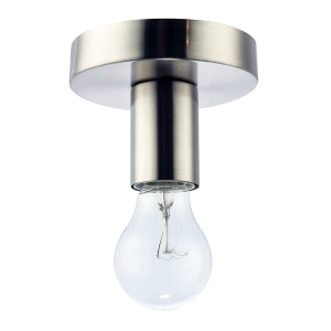 Satin Nickel Ceiling or Wall Light Fitting for Industrial Style Light Bulbs