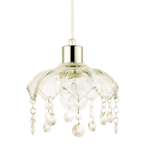 Traditional and Shabby Chic Clear Glass Easy Fit Pendant Lamp Shade