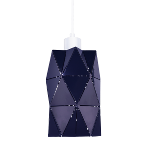 Modern Midnight Blue Metal Pendant Shade with Diamond Shaped Cut Outs