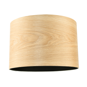 Designer Bamboo Wood Effect Round Lamp Shade with Inner Black Lining