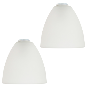Stylish Pair of Frosted White Glass Shades with Classic Shape for E14 and E27