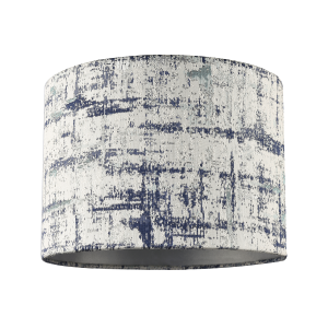 Unique Navy Blue and Silver Camouflage Jacquard Fabric Drum Lamp Shade