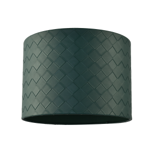 Forest Green Faux Leather Laced Drum Lamp Shade with Cotton Lining