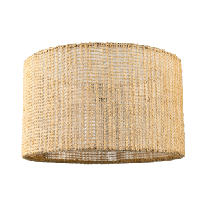 Unique Natural Brown Linen String Lamp Shade with Inner Clear PVC