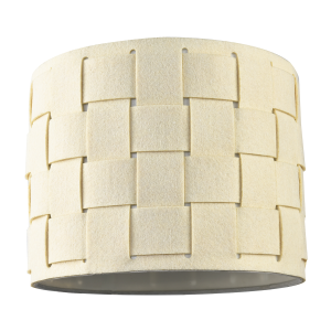 Modern Designer Woven Cross Hatch Felt Drum 10 Inch Lamp Shade in Soft Cream