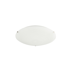 Frosted White Flush 25cm Glass Ceiling Light Fitting with Soft Swirl Decoration