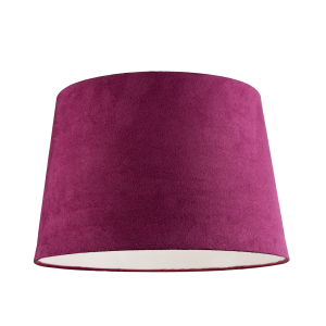 Hot Pink Velvet Fabric 12 Inch Drum Lamp Shade with White Cotton Inner