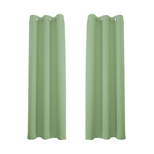 Olive Eyelet Curtains - Thermal Blackout Curtains - 46 x 63 Inch Drop - 2 Panel