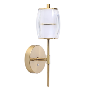 Satin Gold Wireless Rechargeable Touch Dimmer Wall Light with Clear Glass Shade