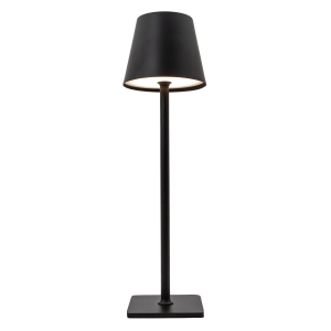 Tall Black Rechargeable Touch Dimmable Table Lamp with Metal Shade