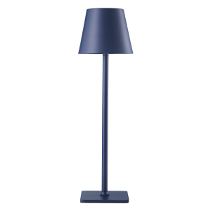 Tall Navy Blue Rechargeable Touch Dimmable Table Lamp with Metal Shade