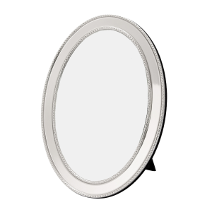 Chic Oval Nickel Plated Metal 4x6 Picture Frame with 3D Dotted Design