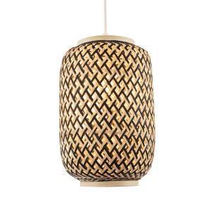 Handmade Natural Brown and Black Two Tone Rattan Pendant Light Shade