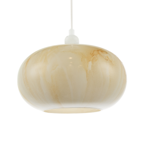 Amber Tinted Alabaster Glass Pendant Shade with Marble Effect Finish