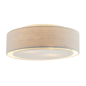 Modern Flush Linen Fabric Ceiling Light Fitting with Diffuser Plate