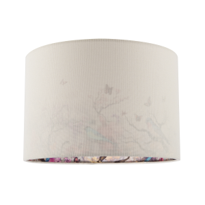 Cream Linen Fabric Lamp Shade with Inner Cotton Colourful Floral Print