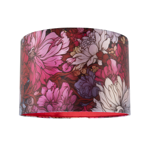 Classic Red Lilac and Pink Chrysanthemum Japanese Style Lamp Shade