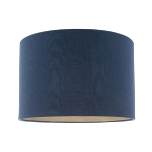 Navy Midnight Blue Lamp Shade in Linen Fabric with Gold Resin Inner
