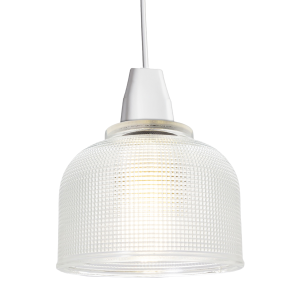 Modern Domed Transparent Etched Glass Pendant Lighting Shade - 15cm