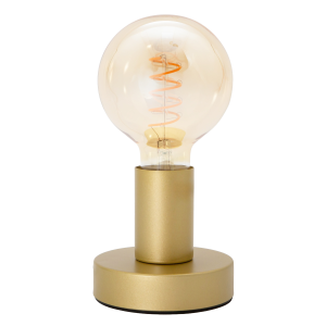 Satin Gold Bulb Holder Table Lamp to Showcase Vintage Filament Bulbs