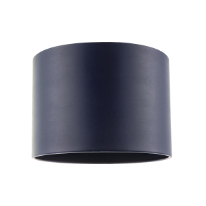 Classic Navy Blue Faux Leather Lamp Shade with Inner Cotton Lining