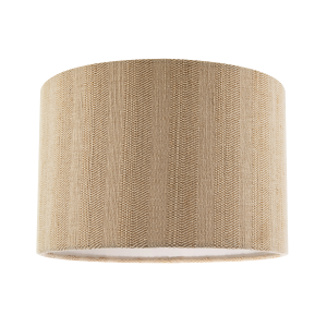Textured Oatmeal Linen Fabric Drum Lamp Shade with Taupe Cotton Lining