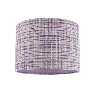 Cross Hatch Design Textured Linen Fabric Lamp Shade in Lilac and White