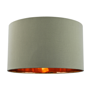 Olive Green Cotton 16" Floor/Pendant Lampshade with Shiny Copper Inner