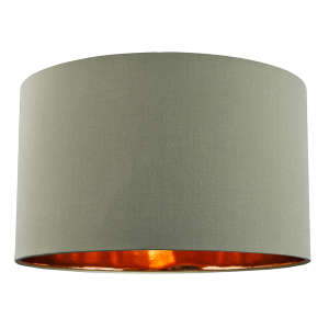 Olive Green Cotton 20" Floor/Pendant Lampshade with Shiny Copper Inner