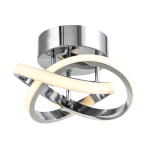 Modern LED Chrome Ceiling Light Fitting with Swirl Thick Metal Strip