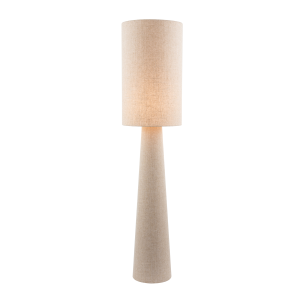 Modern Natural Oatmeal Linen Floor Lamp with Fabric Shade and Base