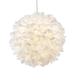 Chic Designer 30cm Pendant Light Shade with White Fabric Folded Petals