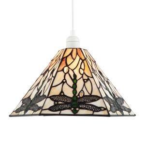 Green Dragonfly Tiffany Glass Pendant Light Shade with Hexagonal Shape
