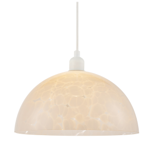 Modern Opal White Snowflake 30cm Domed Glass Pendant Ceiling Shade
