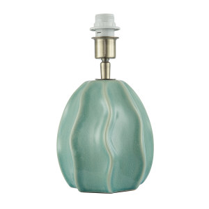 Duck Egg Gloss Ripple Ceramic Table Lamp Base with Crackle Design