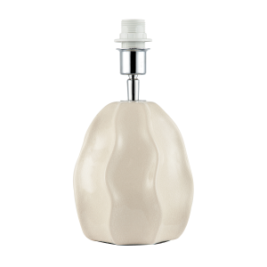 Cream Gloss Ceramic Ripple Effect Table Lamp Base with Crackle Design