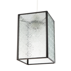 Vintage Traditional Bronze Pendant Shade with Clear Moroccan Glass