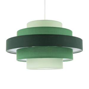 Five Tier Pendant Lighting Shade with Various Green Cotton Rings