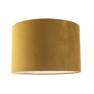 Soft Velvet Dark Mustard Fabric Round Lamp Shade for Table or Pendant