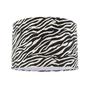 Zebra Themed Lamp Shade in Textured Jacquard Fabric with Cotton Lining